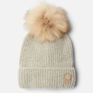 Columbia Winter Blur Pom Pom Beanie in Chalk
